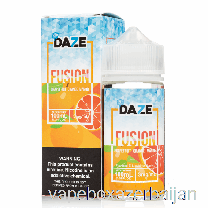 E-Juice Vape ICED Grapefruit Orange Mango - 7 Daze Fusion - 100mL 0mg